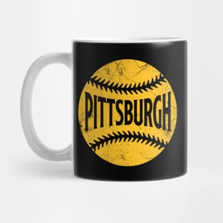 Pittsburgh Retro Baseball - Black Mug